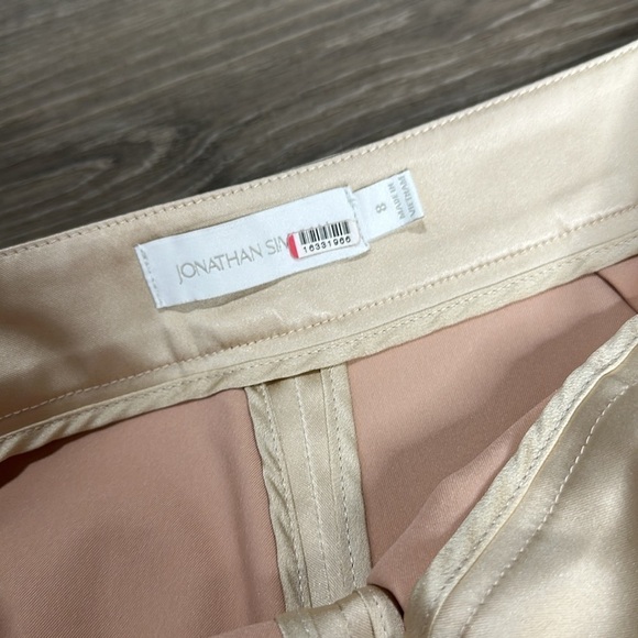 Jonathan Simkhai Duchesse-Satin Bootcut Pants High Rise in Goldish Cream Sz 8 - Picture 5 of 14